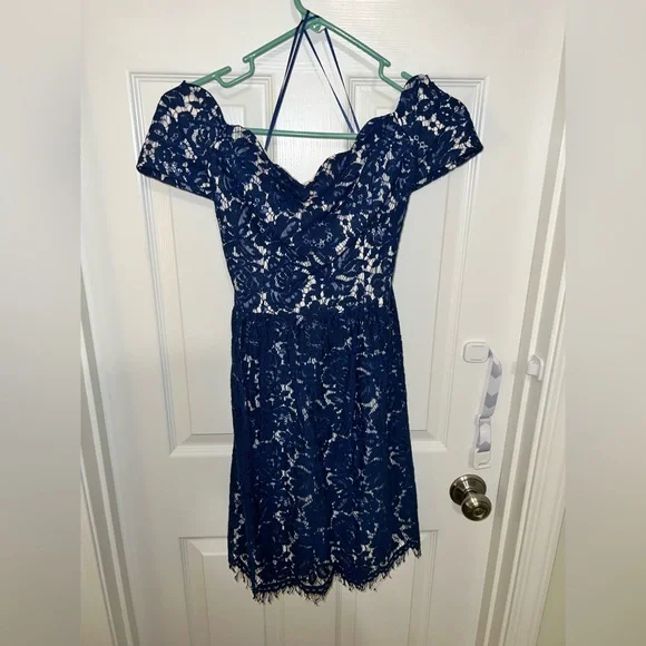 Altar'd State | Dresses | Altard State Blue Lace Mini Dress | Poshmark